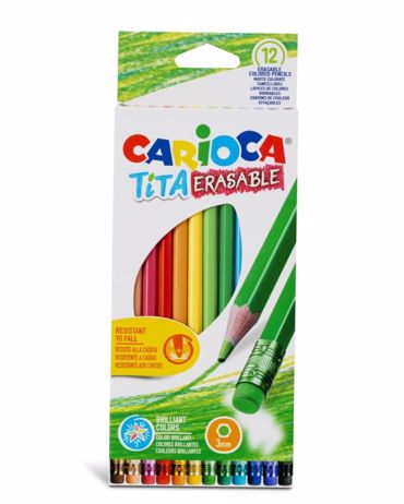 ΚΡΑΓΙΟΝ ΧΡΩΜΑΤΙΣΤΑ CARIOCA TITA 12 χρωμ. ΜΕ ΓΟΜΑ