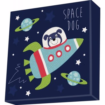 DIAMOND DOTZ ΚΑΜΒΑΔΑΚΙ 22*22CM SPACE DOG