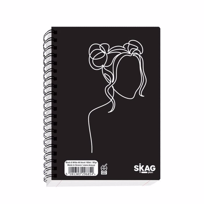 SKAG ΜΠΛΟΚΑΚΙ BLACK & WHITE Α6 60Φ 80GR No9066 SKAG MPLOKAKI BLACK & WHITE A6 60F 80GR No9066