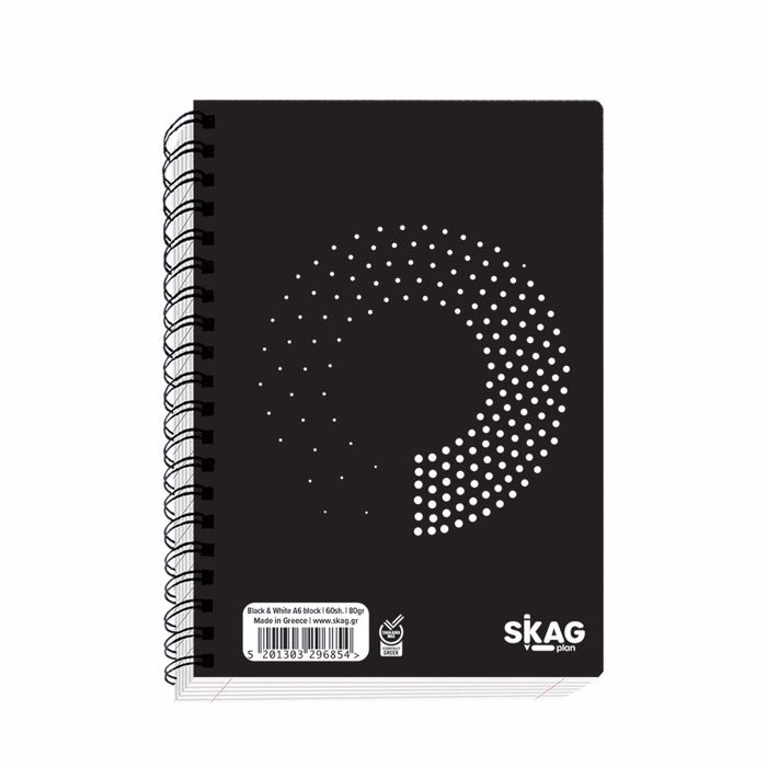 SKAG ΜΠΛΟΚΑΚΙ BLACK & WHITE Α6 60Φ 80GR No9066 SKAG MPLOKAKI BLACK & WHITE A6 60F 80GR No9066