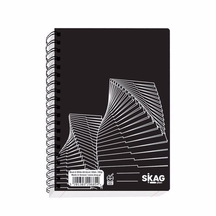 SKAG ΜΠΛΟΚΑΚΙ BLACK & WHITE Α6 60Φ 80GR No9066 SKAG MPLOKAKI BLACK & WHITE A6 60F 80GR No9066