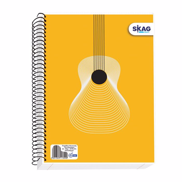 SKAG ΤΕΤΡΑΔΙΟ ΣΠΙΡΑΛ ΜΟΥΣΙΚΗΣ Α4 40Φ 70ΓΡ SKAG TETRADIO SPIRAL MOuSIKIS A4 40F 70G