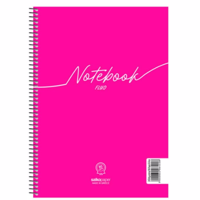 SALKO TETRADIO SPIRAL A4 NOTEBOOK FLUO 90f./3th.