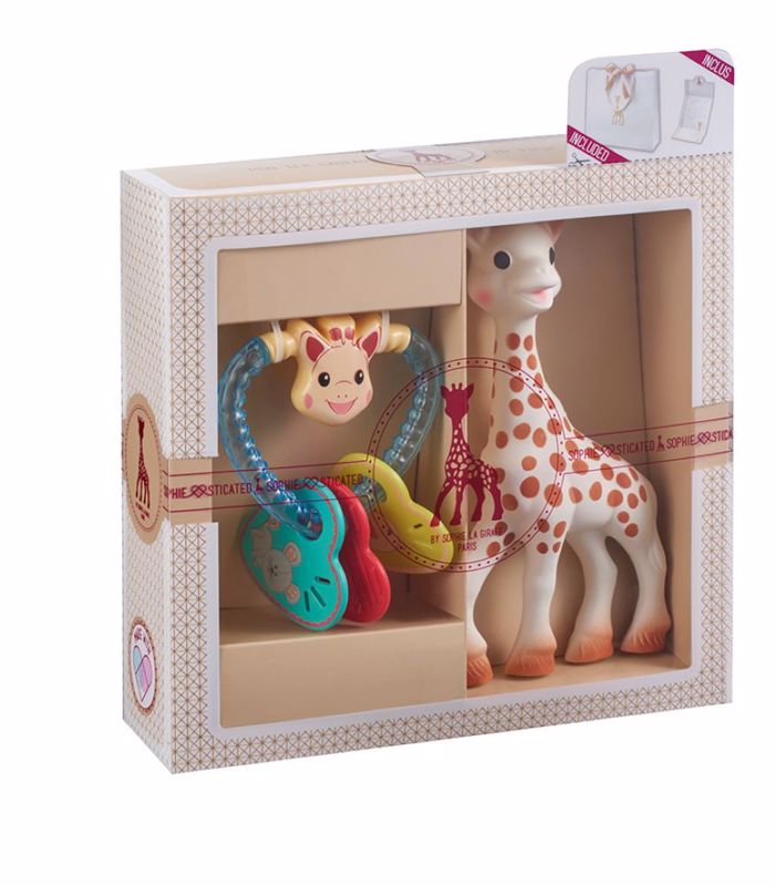 SOPHIE LA GIRAFE SET DOROu ME TIN KAMILOPARDALI KAI MIA KOuDOuNISTRA KARDIA