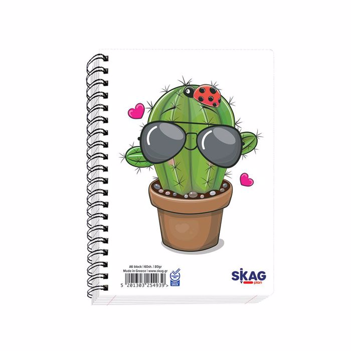 SKAG ΜΠΛΟΚ ΣΠΙΡΑΛ ΠΛΑΓΙΟ ΧΑΡΤΟΝΙ ΜΕ ΣΧΕΔΙΑ Α6 SKAG MPLOK SPIRAL PLAGO XARTONI ME SXEDIA A6