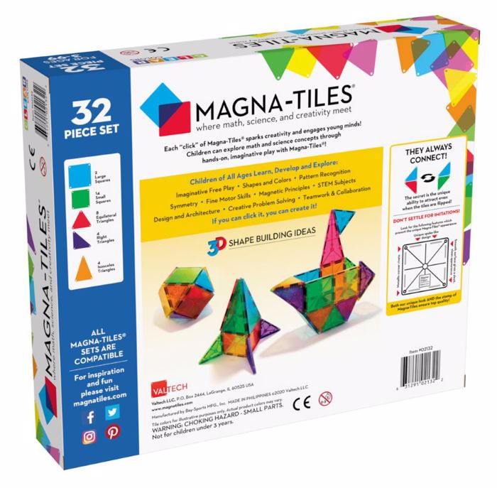 MAGNATILES CLEAR COLOR 32 SET