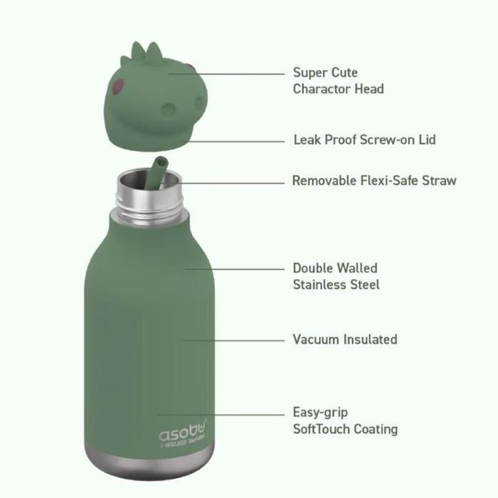 MPOuKALI ThERMOS ASOBU 460ml BESTIES DINOSAUR