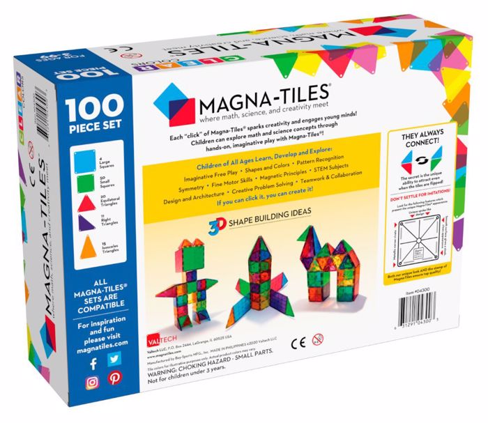 MAGNATILES CLEAR COLORS 100 SET