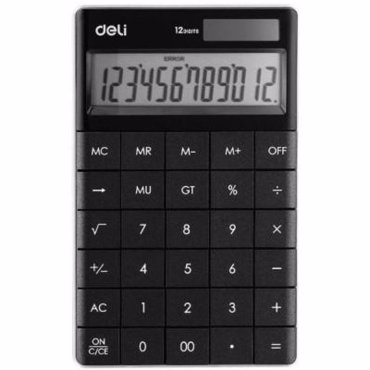 DELI ΑΡΙΘΜΟΜΗΧΑΝΗ 12ψ. 16.5*10.3*1.5cm TOUCH ΜΑΥΡΗ