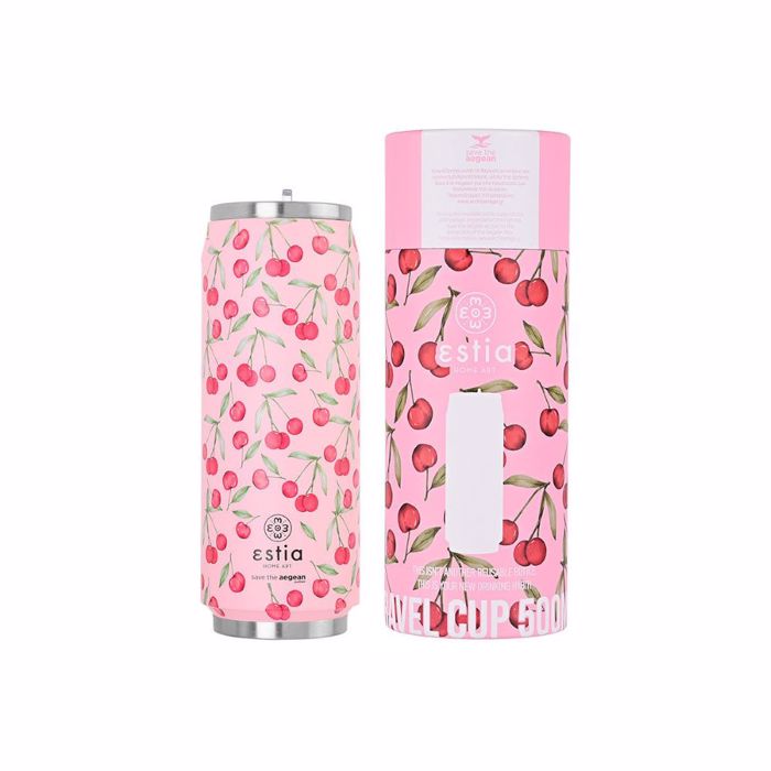 ThERMOS TRAVEL CUP SAVE THE AEGEAN 500ml CHERRY ROSE