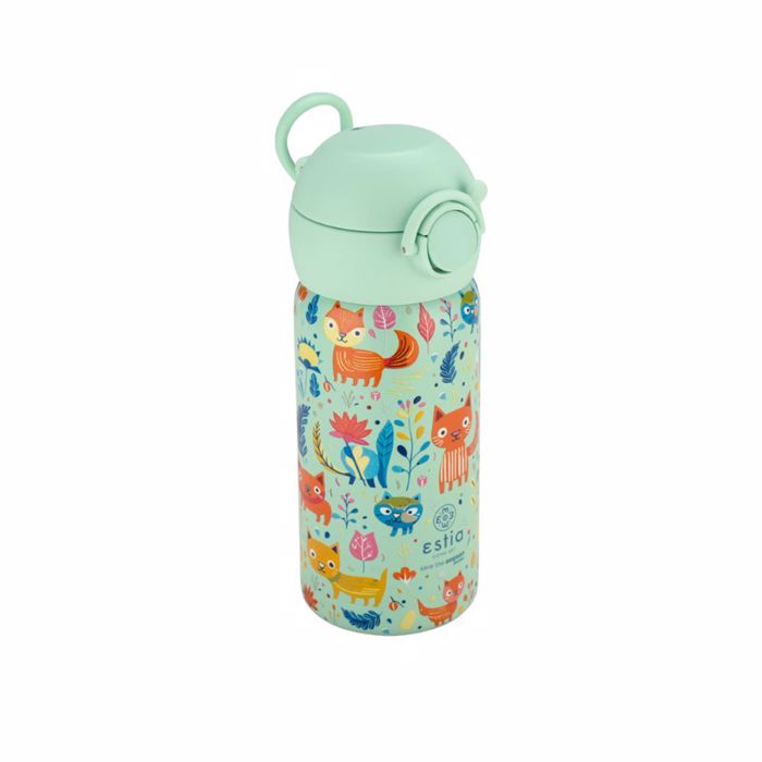 ESTIA ThERMOS PAIDIKO WONDER BOTTLE SAVE THE AEGEAN 350ml FELINE FOLIAGE