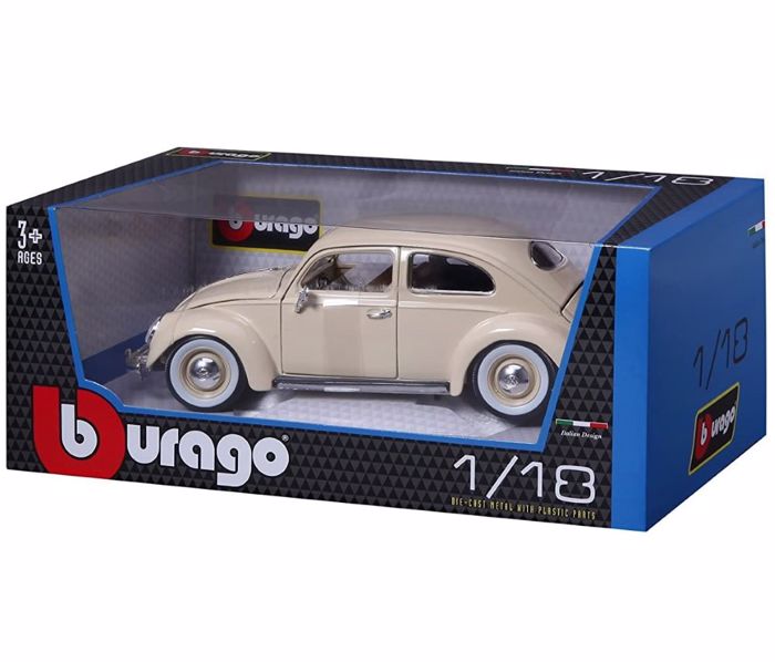 BURAGO 1/18 VOLKSWAGEN KAFER-BEETLE 1955 BEIGE