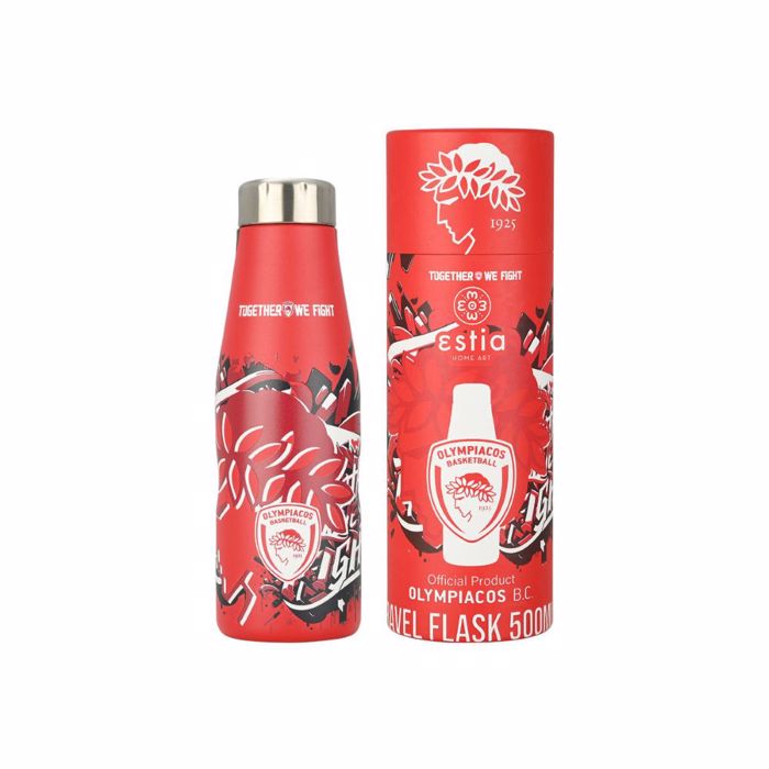 ESTIA ThERMOS TRAVEL FLASK OLYMPIACOS BC EDITION TOGETHER WE FIGHT 500ml
