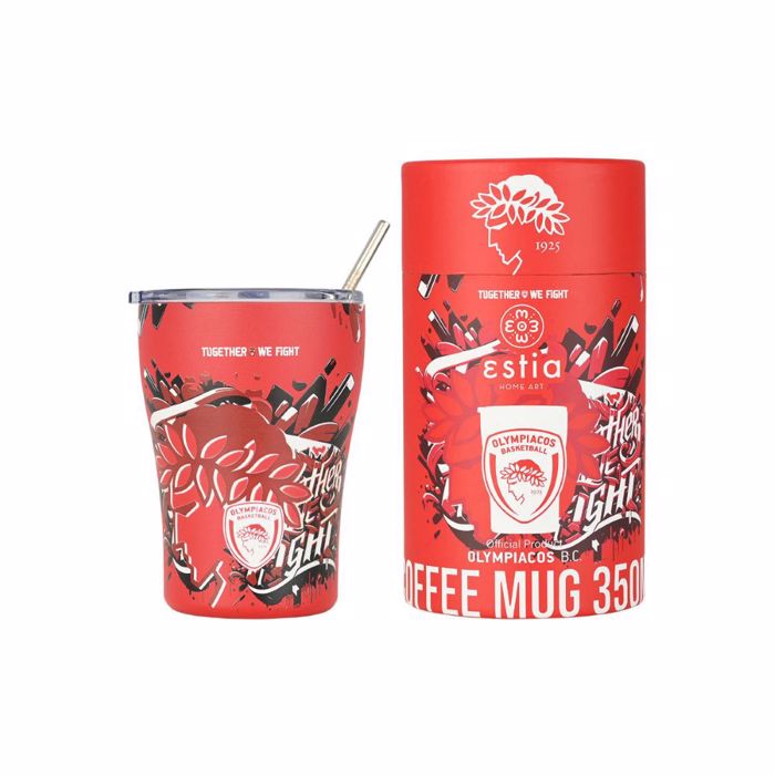 ESTIA ThERMOS COFFEE MUG OLYMPIACOS BC EDITION TOGETHER WE FIGHT 350ml