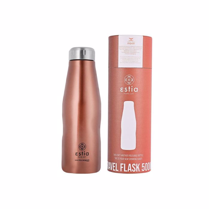 ESTIA ThERMOS TRAVEL FLASK SAVE THE AEGEAN 500ml ROSE GOLD