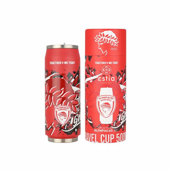 ThERMOS TRAVEL CUP OLYMPIACOS BC EDITION TOGETHER WE FIGHT 500ml