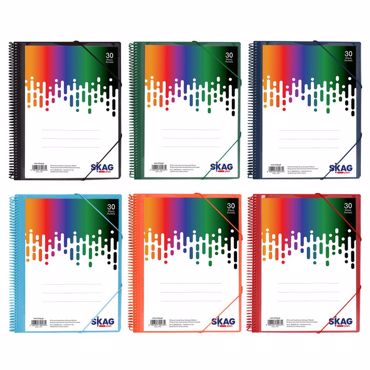 SKAG ΣΟΥΠΛ SPIRAL Α4 30Θ ΜΕ ΛΑΣΤΙΧΟ & ΘΗΚΗ-ΚΛΑΣΙΚΑ ΧΡΩΜΑΤΑ