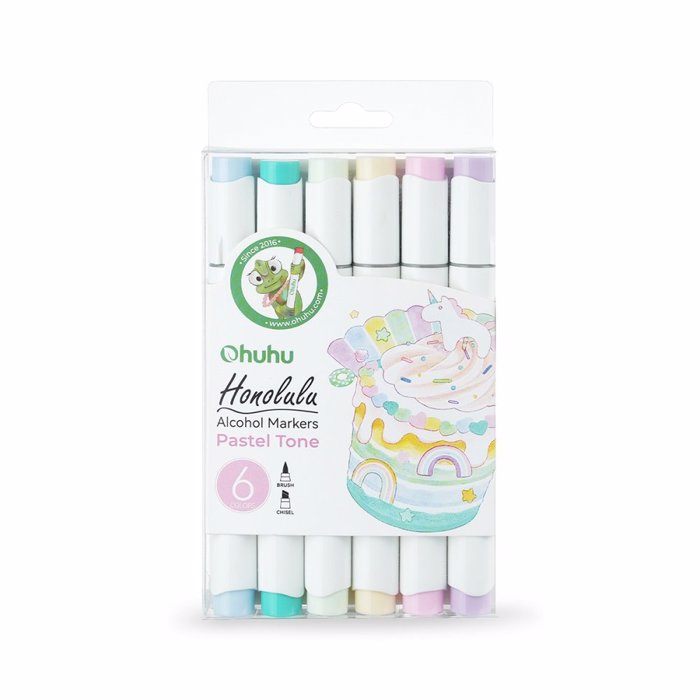 OHUHU MARKADOROI ALKOOLIS PASTEL APOXROSEIS SET 6tmx