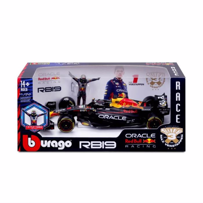 BURAGO 1/24 F1 ORACLE RED BULL RB19 WITH DRIVER