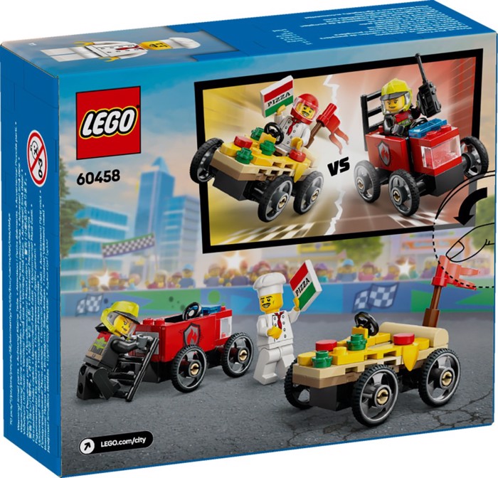 60458 LEGO PIZZA VS FIRE TRUCK RACE CAR PACK 70pcs