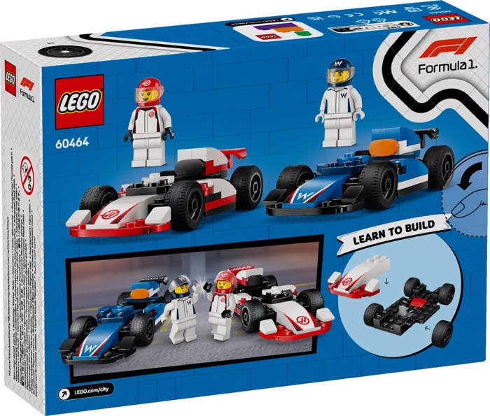 60464 LEGO F1 WILLIAMS RACING & HAAS F1 RACE CARS 92pcs