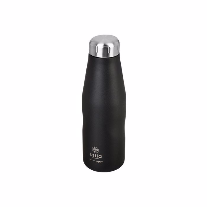 ESTIA ThERMOS TRAVEL FLASK SAVE THE AEGEAN 500ml MIDNIGHT BLACK