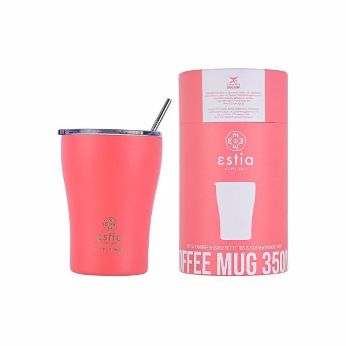 ESTIA ThERMOS COFFEE MUG SAVE THE AEGEAN 350ml FUSION CORAL