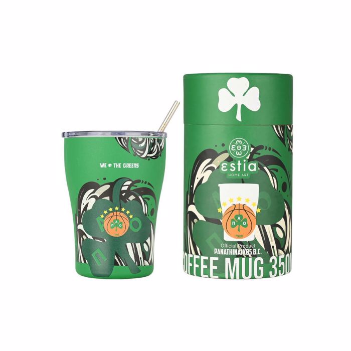 ESTIA ThERMOS COFFEE MUG PANATHINAIKOS BC EDITION WE THE GREENS 350ml