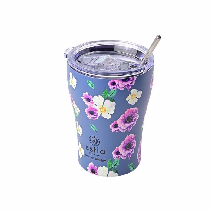 ESTIA ThERMOS COFFEE MUG SAVE THE AEGEAN 350ml GARDEN BLUE