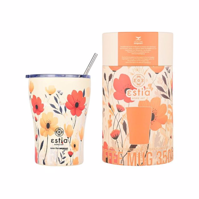 ESTIA ThERMOS COFFEE MUG SAVE THE AEGEAN 350ml SUMMER REVERIE