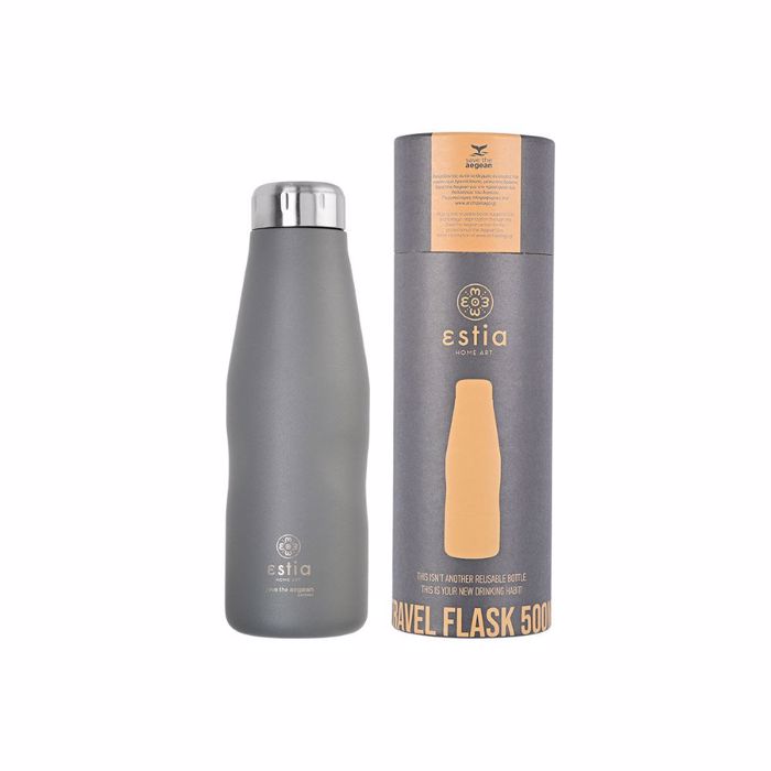 ESTIA ThERMOS TRAVEL FLASK SAVE THE AEGEAN 500ml FJORD GREY