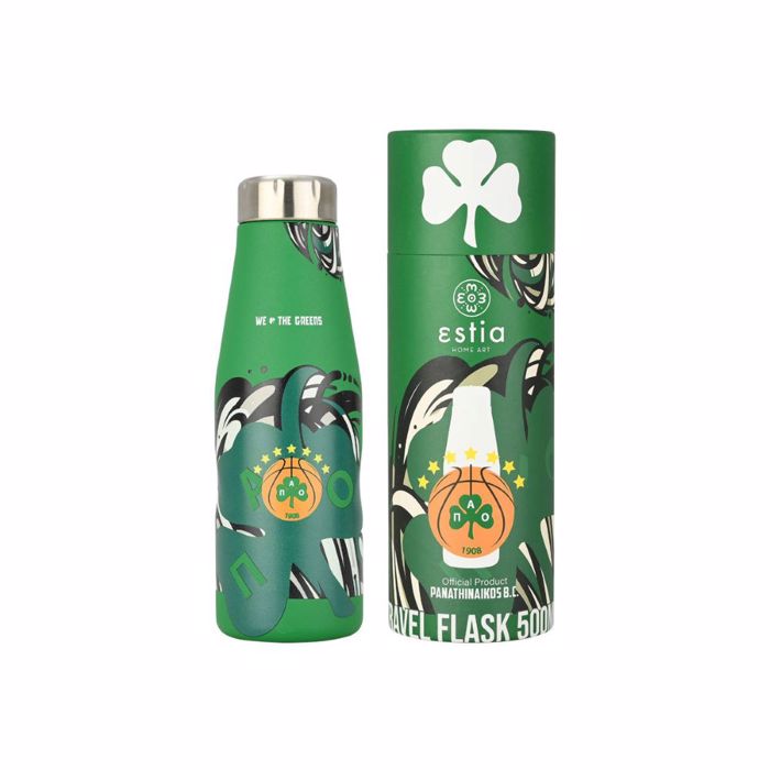 ESTIA ThERMOS TRAVEL FLASK PANATHINAIKOS BC EDITION WE THE GREENS 500ml