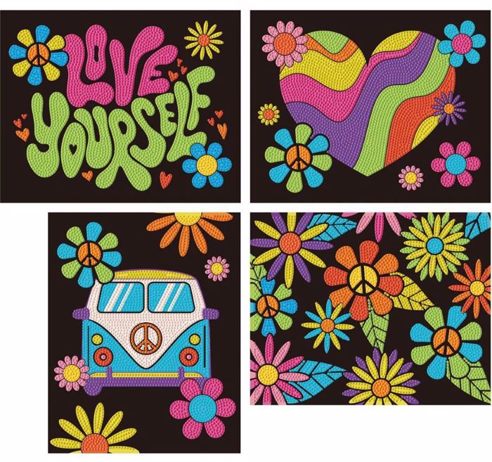 DIAMOND DOTZ 4 NEON PEACE LOVE
