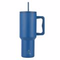 ESTIA ThERMOS STRAW TUMBLER XL SAVE THE AEGEAN 1200ml DENIM BLUE