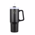 ESTIA ThERMOS STRAW TUMBLER XL SAVE THE AEGEAN 900ml MIDNIGHT BLACK