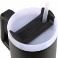 ESTIA ThERMOS STRAW TUMBLER XL SAVE THE AEGEAN 900ml MIDNIGHT BLACK