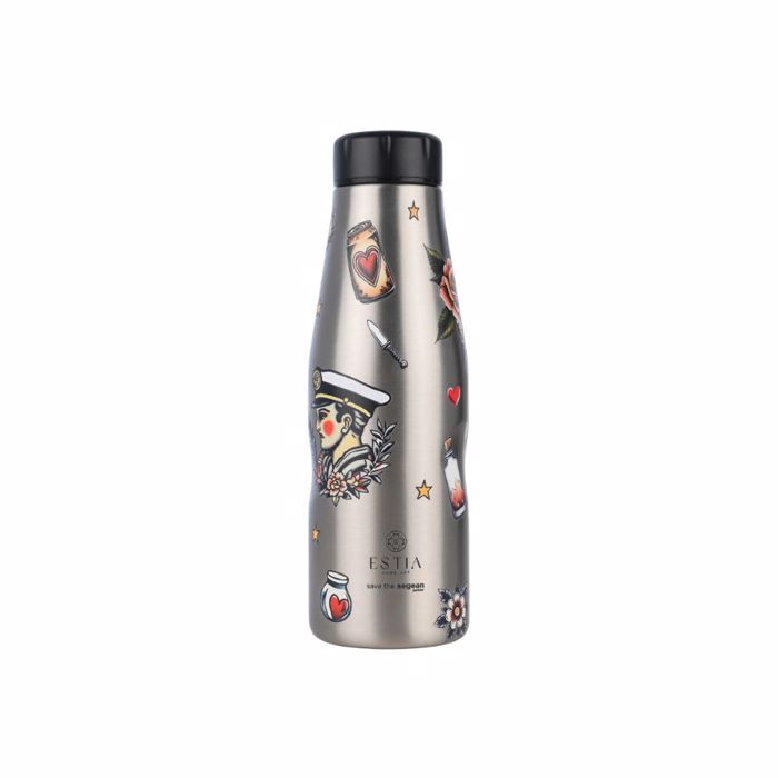 ESTIA ThERMOS TRAVEL FLASK SAVE THE AEGEAN 500ml OLD SCHOOL INK