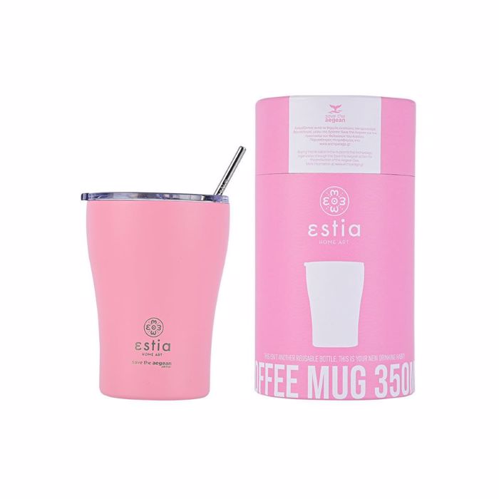 ESTIA ThERMOS COFFEE MUG SAVE THE AEGEAN 350ml BLOSSOM ROSE