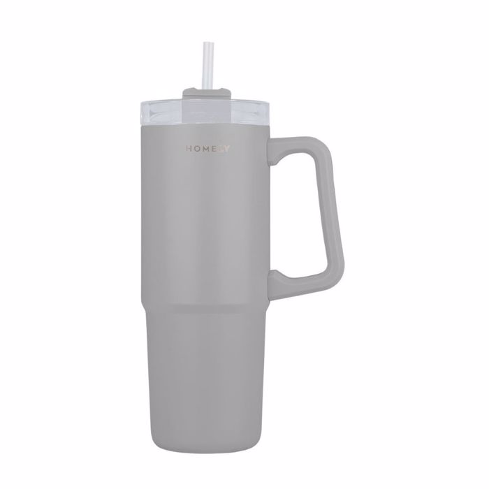 HOMELY ThERMOS STRAW TUMBLER 900ml PEBBLE GRAY
