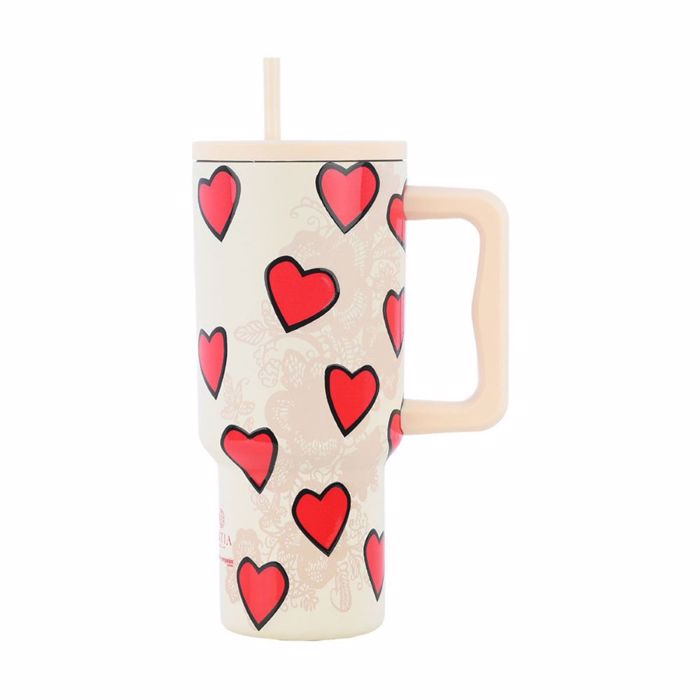 ESTIA ThERMOS STRAW TUMBLER XL SAVE THE AEGEAN 900ml TENDER LACE