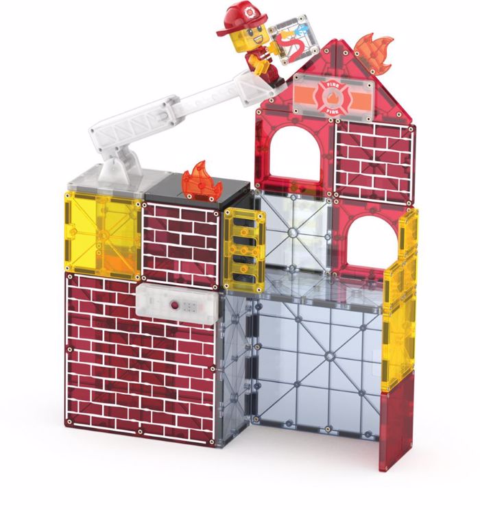 MAGNA-TILES FIRE STATION 50tmx- MAGITIKA PLAKIDIA STEM ME PuROSBESTIKO STAThMO
