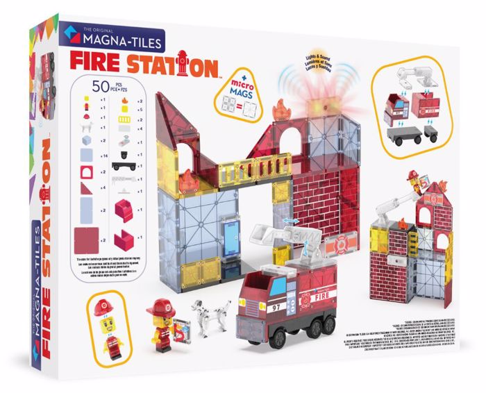 MAGNA-TILES FIRE STATION 50tmx- MAGITIKA PLAKIDIA STEM ME PuROSBESTIKO STAThMO