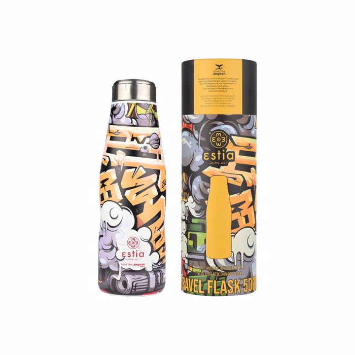 ThERMOS TRAVEL FLASK SAVE THE AEGEAN 500ml GRAFFITI RYTHM