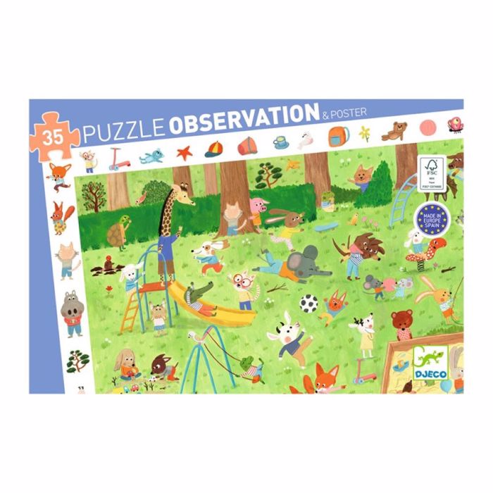 DJECO PUZZLE PARATIRITIKOTITAS ME AFISA ZOAKIA STON KIPO 35tem