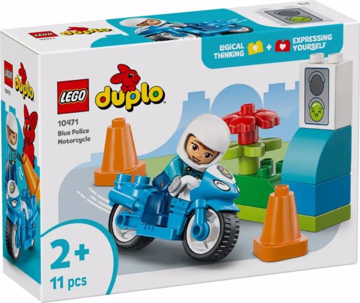 LEGO DUPLO BLUE POLICE MOTORCYCLE 11pcs