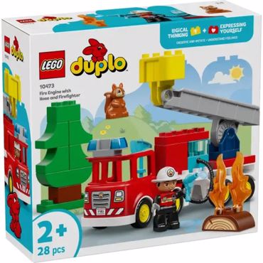 LEGO DUPLO FIRE TRUCK WITH HOSE AND FIREFIGHTER 28pcs