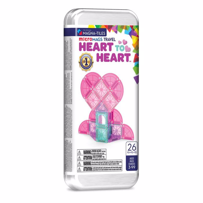 MAGNA-TILES microMAGS HEART TO HEART TRAVEL 26tmx- MIKRA MAGITIKA PLAKIDIA STEM TAXIDIOu