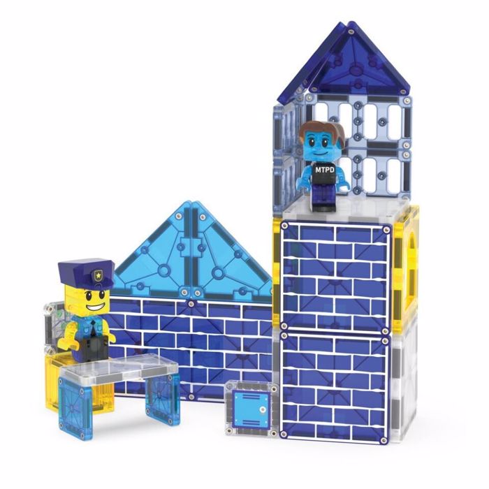 MAGNA-TILES POLICE STATION 35tmx- MAGITIKA PLAKIDIA STEM GA KATASKEuES
