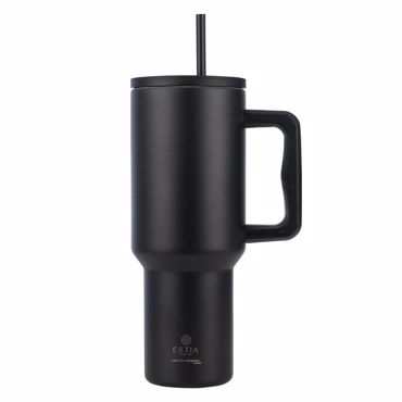 ESTIA ΘΕΡΜΟΣ STRAW TUMBLER XL SAVE THE AEGEAN 1200ml MIDNIGHT BLACK