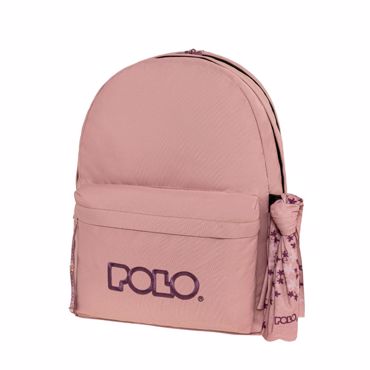 POLO ΣΑΚΙΔΙΟ ORIGINAL DOUBLE SCARF ΡΟΖ-ΜΩΒ